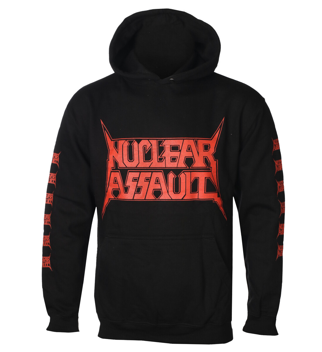 pánská mikina s kapucí NUCLEAR ASSAULT - HANDLE WITH CARE - černá - PLASTIC HEAD M