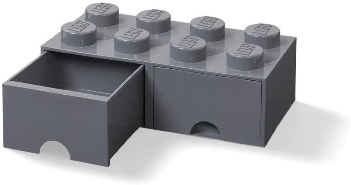 Úložný box LEGO® s šuplíky 8 - tmavě šedý (poškozené)