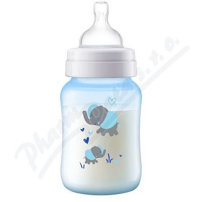 AVENT Láhev Anti-colic 260ml modrá/slon