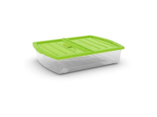 KIS KIS Spinning Box XL úložný box 56 L, průhledný/zelené víko
