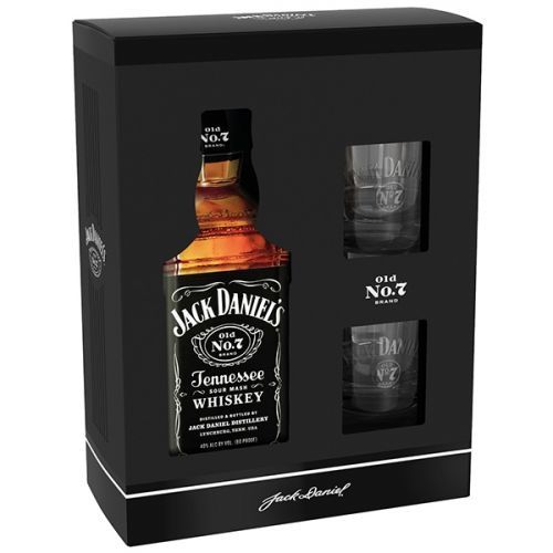 Jack Daniels 0,7l 40% + 2x sklo dárkové balení karton