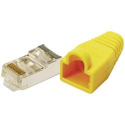 Propojovací konektor RJ45 LogiLink MP0015, zástrčka rovná, 100 ks, žlutý