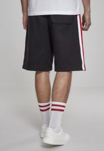 Stripe Sweatshorts - blk/wht/firered L