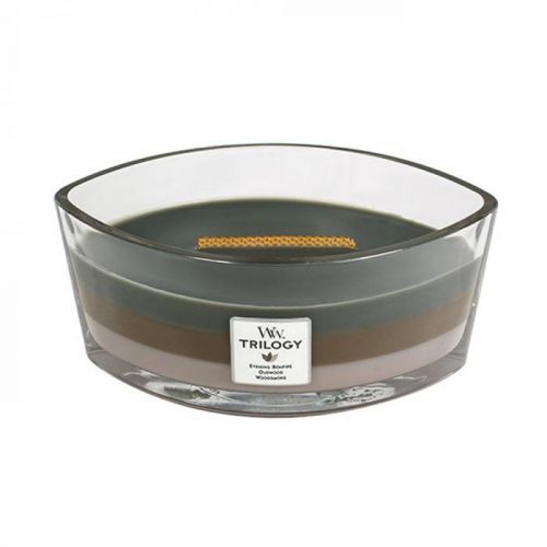 WoodWick Útulný srub - svíčka ve skleněné dekorativní váze s dřevěným víčkem 2167709