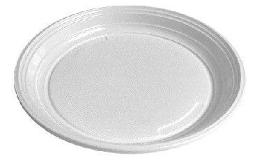 Plastový talíř mělký Ø 20,5 cm - bílý (100 ks)