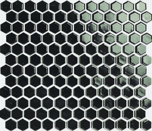 Premium Mosaic Mozaika keramická černá hexagon lesk 2,3x2,6 cm MOS26BK