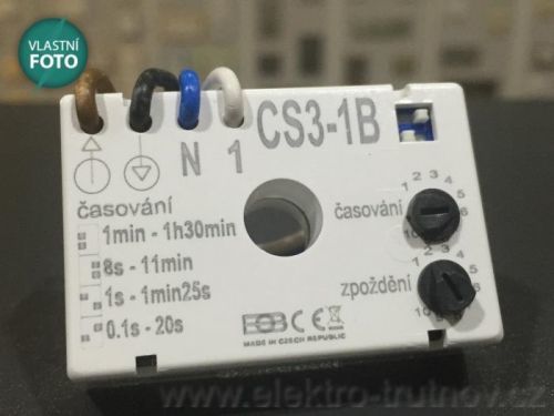 Elektrobock časový spínač CS3-1B pod vypínač