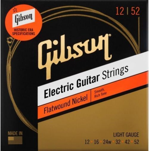 Gibson Flatwound Electric Guitar Strings Light