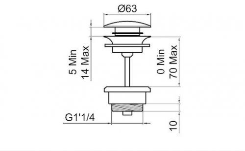 LAUFEN Umyvadlová výpust, Click-clack H3709890041041