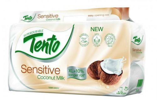 Tento Sensitive Coconut Milk toaletní papír 3vrstvý 8 ks