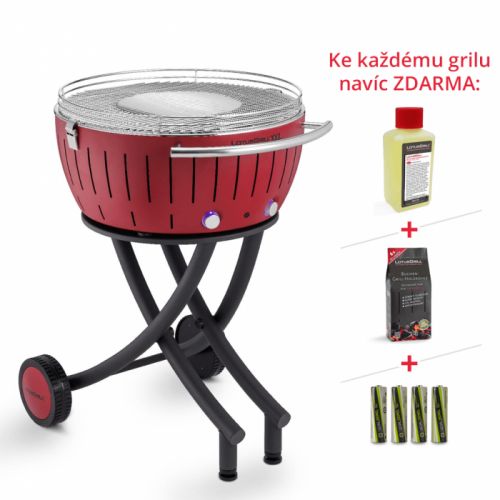 LotusGrill XXL  Bezkouřový gril na dřevěné uhlí, červený velký Lotus Gril