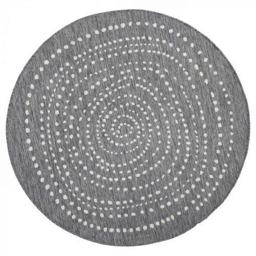 Kusový koberec Twin-Wendeteppiche 103112 grau creme kruh – na ven i na doma - 200x200 (průměr) kruh cm NORTHRUGS - Hanse Home koberce
