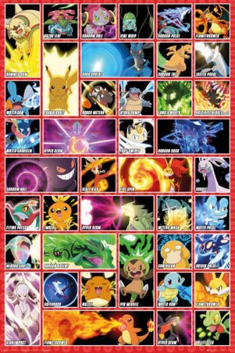 Posters Plakát, Obraz - Pokémon - moves, (61 x 91,5 cm)