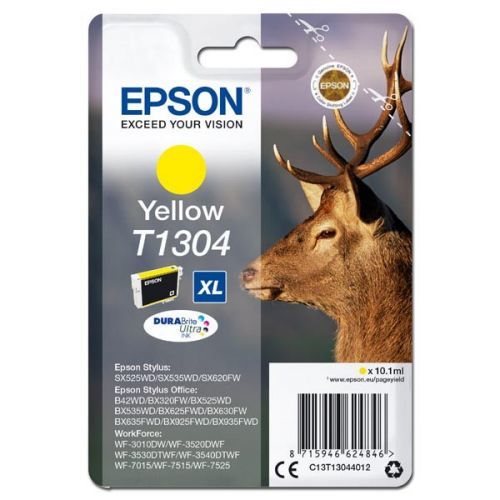 Epson originální ink C13T13044012, T1304, yellow, 765str., 10, 1ml, Epson Stylus Office BX320FW