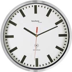 DCF nástěnné hodiny Techno Line WT8990 WT8990, vnější Ø 30 cm, stříbrná (kovový lesk)