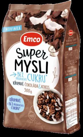 Emco Super Mysli Bez přidaného cukru Křupavé čokoláda&kokos