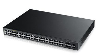 ZyXEL GS2210-48HP 50-port Managed L2+ Gigabit PoE Switch, 44x gigabit RJ45, 4x gigabit RJ45/SFP, 2x SFP, PoE 375W