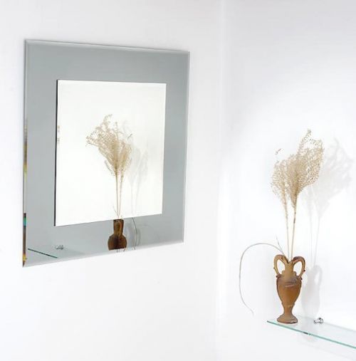 Amirro Tomáš 60 x 60 cm Fazetované zrcadlo s šedým podkladem 701-039