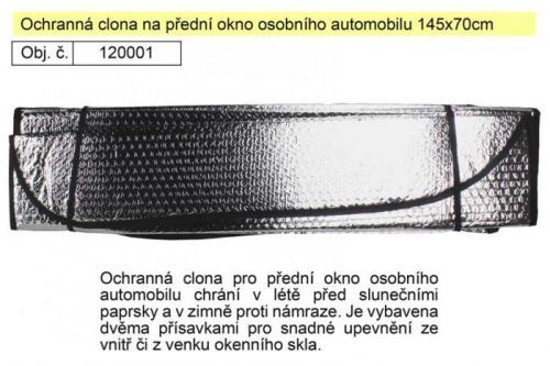 Ochranná clona na přední okno osobního automobilu