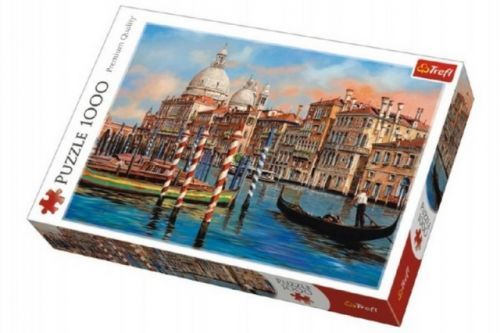 Puzzle Benátky - Kanál Grande 1000 dílků v krabici 40x27x6cm