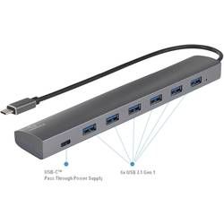 USB 3.1 hub Renkforce 6 + 1 port, s hliníkovým krytem, 35 mm, stříbrná