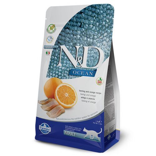 N&D OCEAN CAT Adult Herring & Orange 1,5 kg