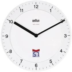 Analogové DCF nástěnné hodiny Braun, Ø 20 cm, bílá
