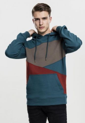 Zig Zag Hoody - teal/rusty/army green 2XL