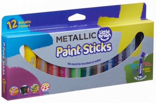 Little Brian Paint Sticks metalické barvy, 12-pack