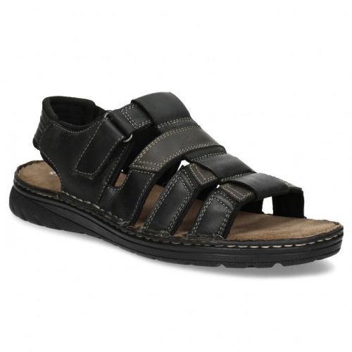Černo-hnědé pánské kožené sandály