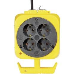 Závěsný proudový rozbočovač, 4 zásuvky, žlutá