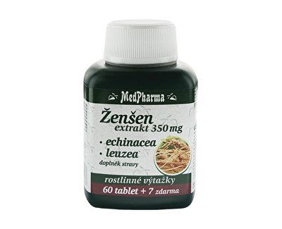 MedPharma	 Ženšen 350 mg + echinacea + leuzea 60 tbl. + 7 tbl. ZDARMA