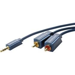 Jack / cinch audio kabel clicktronic 70467, 2 m, modrá
