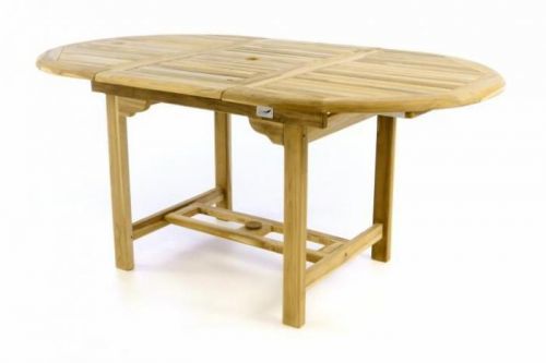 Divero Zahradní jídelní stůl z týkového dřeva - 120/170 cm