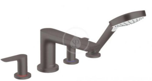 HANSGROHE Talis E Vanová baterie na okraj vany, 4-otvorová instalace, kartáčovaný černý chrom 71748340