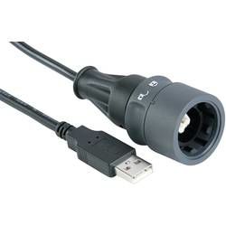 USB kabel zástrčka Typ A <=> Typ B ESKA Bulgin PXP6040/B/2M00, IP66/IP68/IP69K