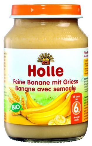 Holle Bio dětská přesnídávka jemné banány s krupicí