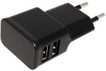 Napájecí adaptér síťový (230V) - 2x USB, 2,4A, černý