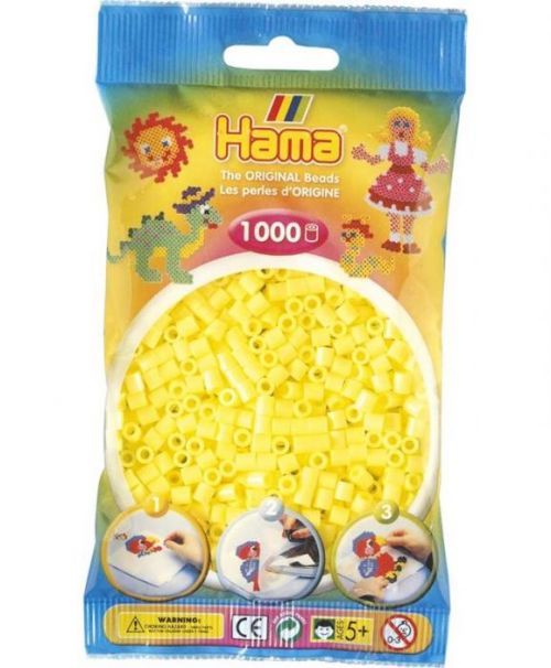 HAMA H207-43 MIDI zažehlovací korálky pastelově žluté - 1000 ks