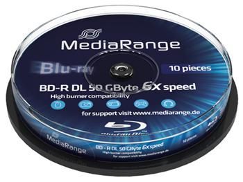 MEDIARANGE BD-R BLU-RAY 50GB 6x DoubleLayer spindl 10pck/bal