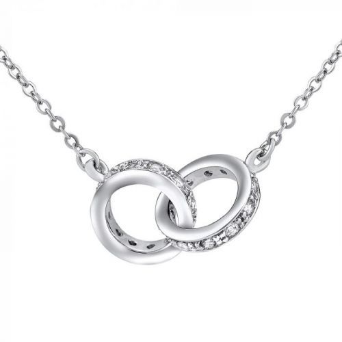 Stříbrný náhrdelník TOGETHER FOREVER spojené dva kruhy - SHZ037N