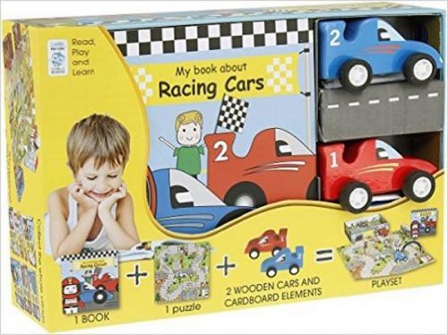 My Little Book about Racing Cars (Book, Wooden Toy & 16-piece Puzzle)
					 - neuveden