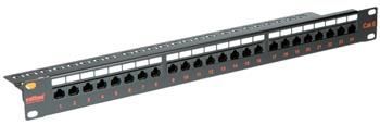 Patchpanel 19'' kat. 6 UTP, 24p, černý s osazením