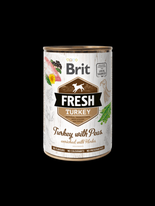 Brit Dog Fresh konzerva Turkey with Peas 400g