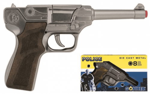 Bez určení výrobce | Policejní pistole stříbrná kovová 8 ran
