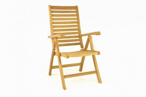 Divero Dřevěná polohovatelná židle - týkové dřevo