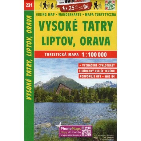 SHOCart 231 Vysoké Tatry, Liptov, Orava 1:100 000 turistická mapa