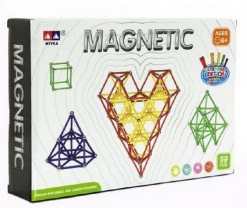 Magnetická stavebnice 99ks v krabici 28x19x5cm