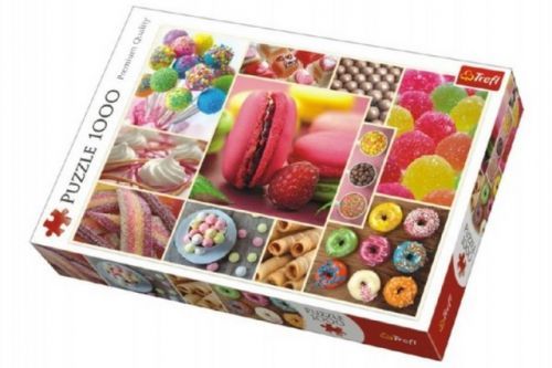 Puzzle koláž Candy cukroví 1000 dílků v krabici 40x27x6cm