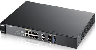 ZyXEL GS2210-8HP 10-port Managed L2+ Gigabit PoE Switch, 8x gigabit RJ45, 2x gigabit RJ45/SFP, PoE 180 W